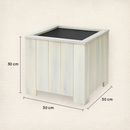 Square planter S Lignum Acacia FSC 30 x 30 cm White