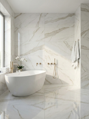 Vloertegel Calacatta Jade Wit 60x120 cm Rechthoek – Porselein Hoogglans Gerectificeerd – Marmerlook met Grijze Adering