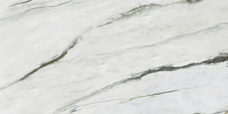 Calacatta Verde Matt Carved Floor Tile 60x120 cm Rectangle – Rectified Ceramic – Marble Look Glossy Veins