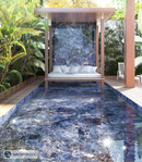 Carrelage de sol Galaxy Blue 60x120 cm Rectangle - Porcelaine Haute Brillance Rectifiée - Aspect Marbre Bleu Profond