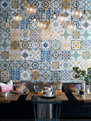 Nikea Sephia Grey Floor Tile 20x20 cm Square - Matt Porcelain - Victorian &amp; Moroccan Pattern Tile R10