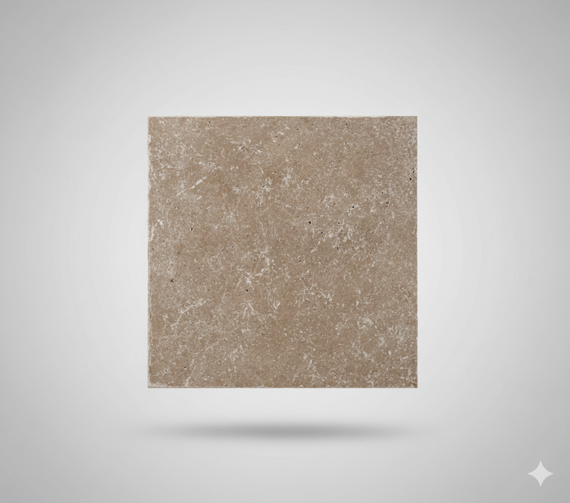 Vloertegel Travertino Noce 30,5x30,5 cm Vierkant – Natuursteen Mat Natuurlijk – Travertino Look Warme Walnotentint