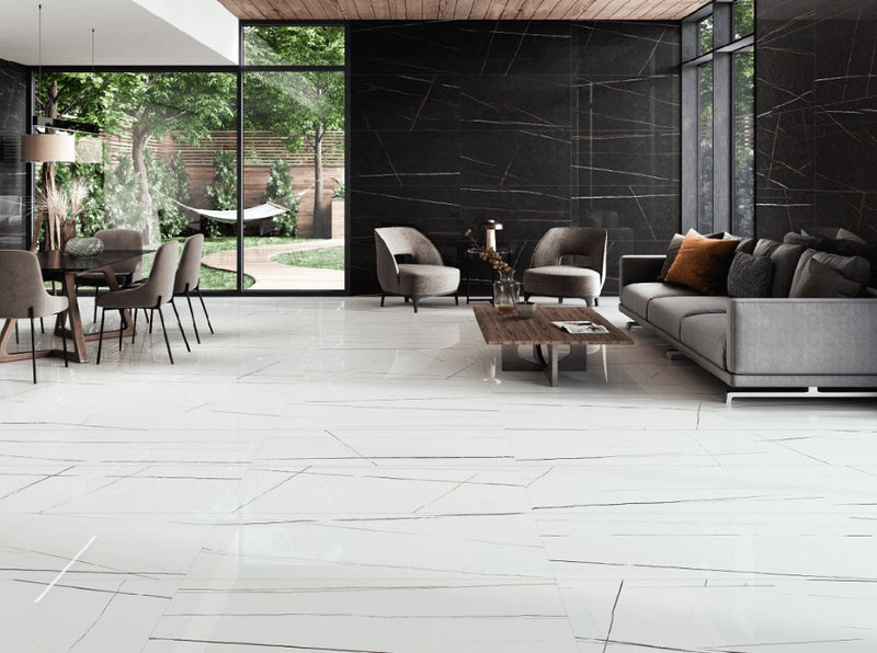 Vloertegel Symphony White 60x120 cm gepolijst rechthoekig