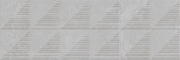 Wandtegel Hauteville Carved Grey Decor 25x75 cm