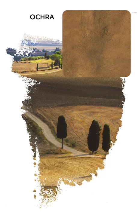 Carrelage mural rectangulaire Monpelli Ochra Mix 6,5 x 29,8 cm – Céramique brillante rectifiée – Tons ocre terreux