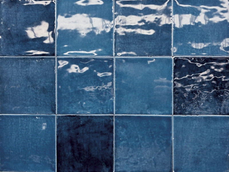 Wall tile Zellige Blue 12x12cm by Mayolica