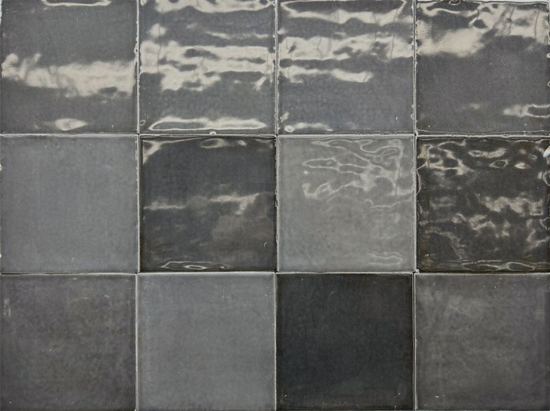 Wall tile Zellige Coal 12x12cm by Mayolica