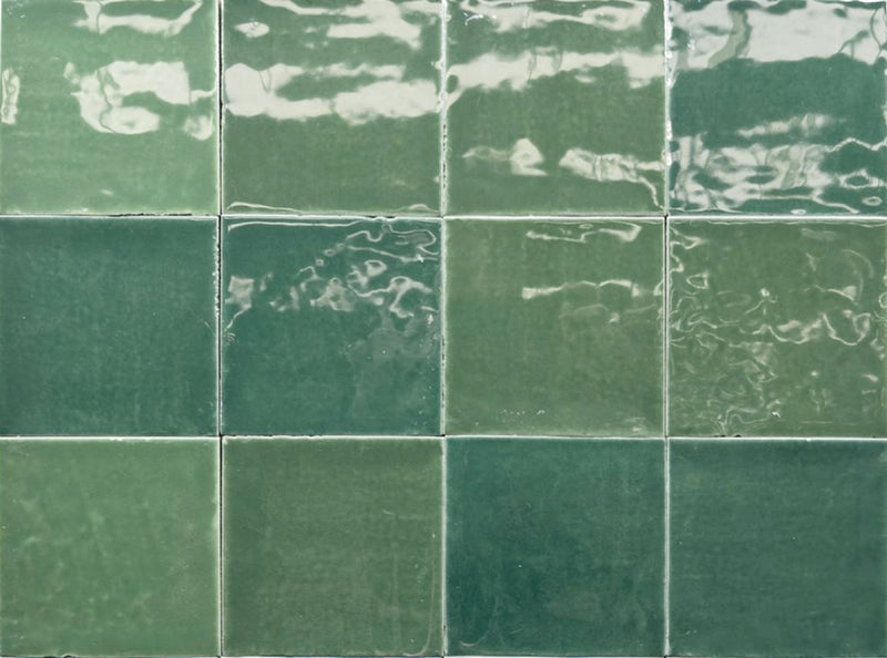 Wall tile Zellige Green 12x12cm by Mayolica