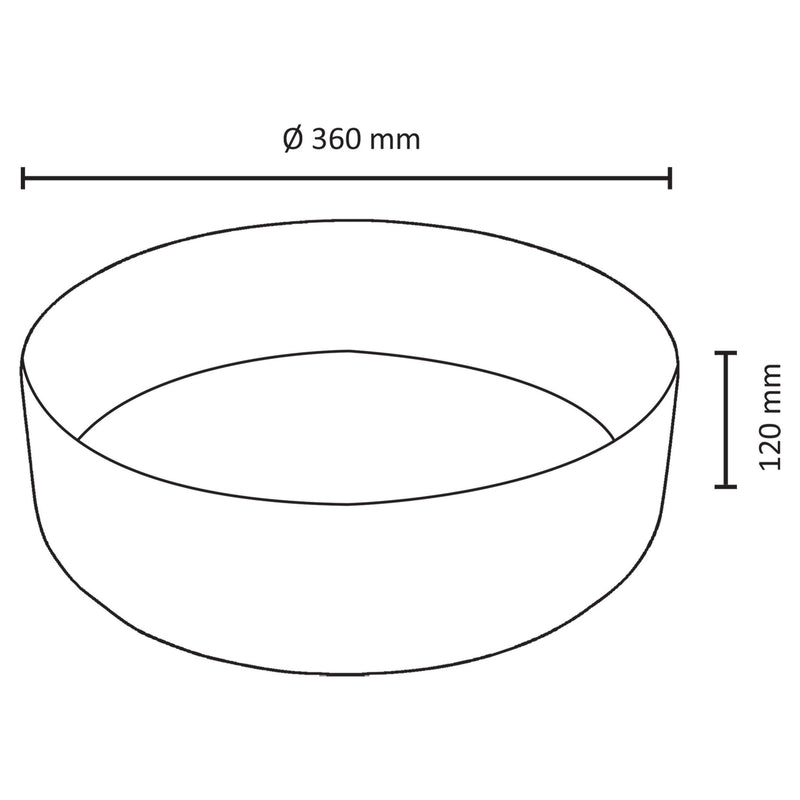 Lavabo AquaVik rond Ørb en céramique à poser blanc 36x36x12 cm