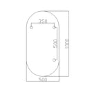 Aloni Avalo LED mirror, 50 × 100 cm – Brushed stainless steel
