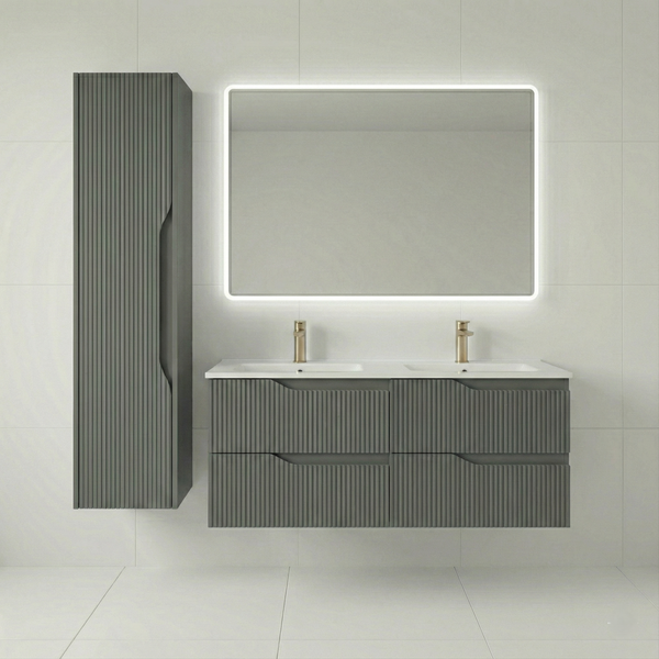 bm Soho 120 vert 2x 2 tiroirs+incl. ker. double évier