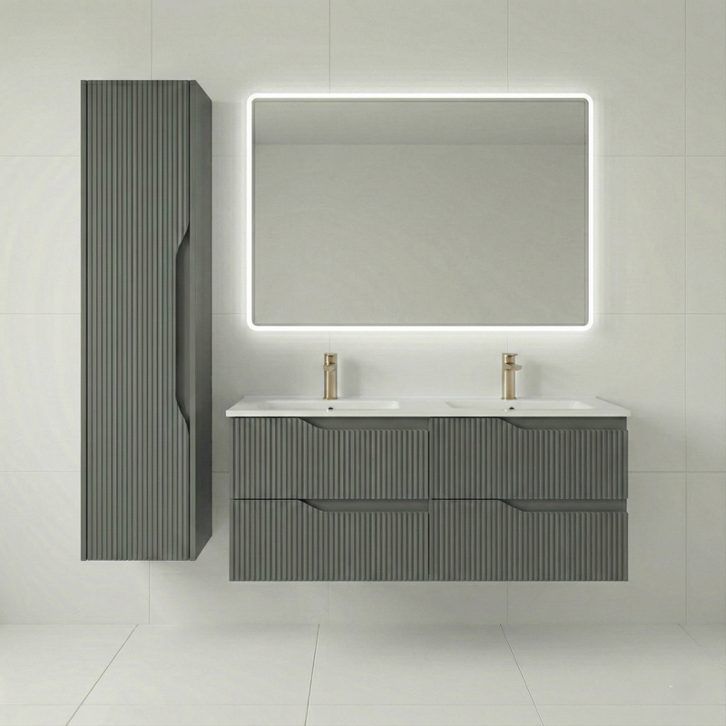 bm Soho 120 green 2x 2-drawer+incl. ker. double sink