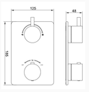 Caral pièce de finition thermostat encastrable 2 voies chrome