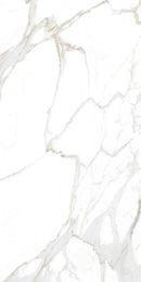 Vloertegel Calacatta Jade Wit 80x160 cm Rechthoek – Hoogglans Gerectificeerd – Marmerlook met Grijze Adering