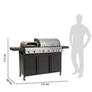Landmann 2-in-1 GasBBQ & pizza-oven 2,5 - 3,6 kW - Gas