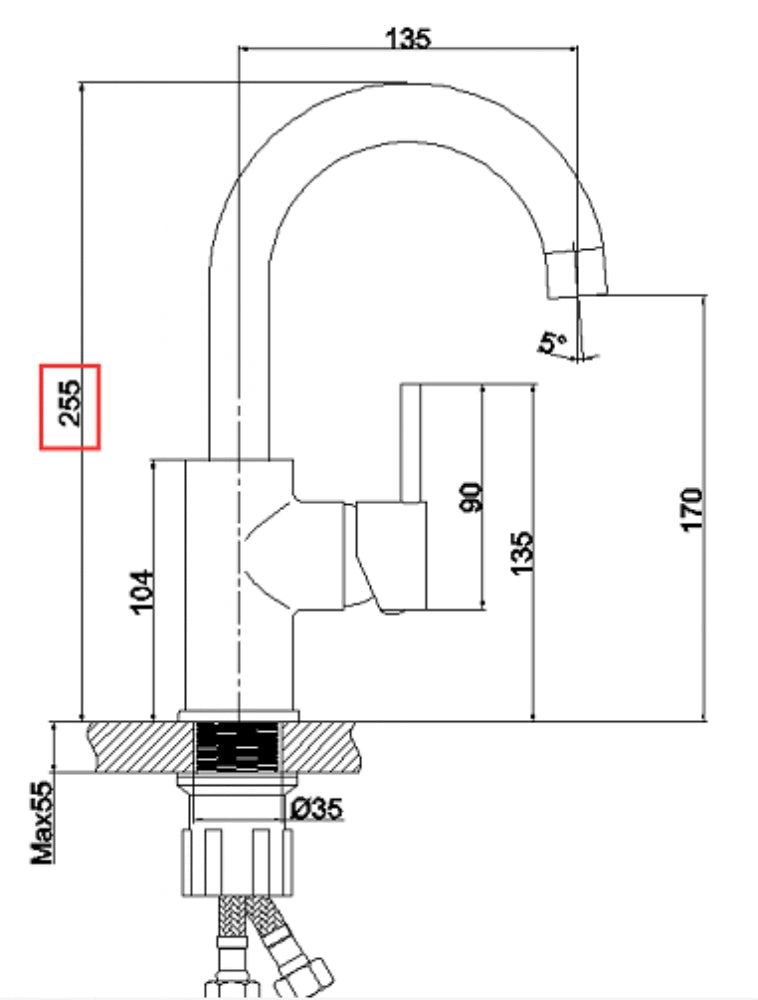 Washbasin mixer tap Lisa chrome