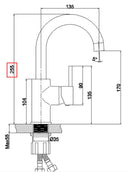 Washbasin mixer Lisa Matt Black Natural Stone by L'Aqua®