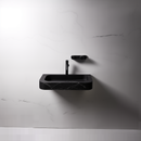 Complete Fountain Set Matsu Natural Stone Black with Matt Black Tap and Drain Set by L'Aqua®