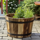 Round planter S Tub Lignum Acacia FSC 37 x 26 cm Natural