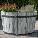 Round planter L Tub Lignum Acacia FSC 55 x 38 cm brushed Gray