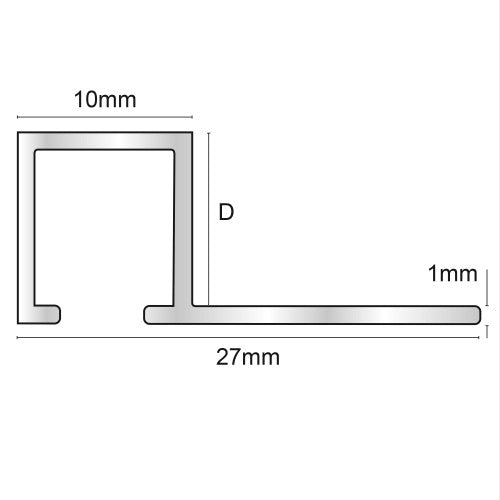 Profilé pour carrelage TDP100.414 Profilé carré Bathstone 10 mm