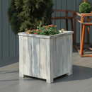 Square planter S Lignum Acacia FSC 30 x 30 cm White