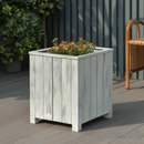 Square planter L Lignum Acacia FSC 50 x 50 cm White