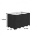 Badmeubel Compleet Set Locomo Antraciet 80 cm - Complete