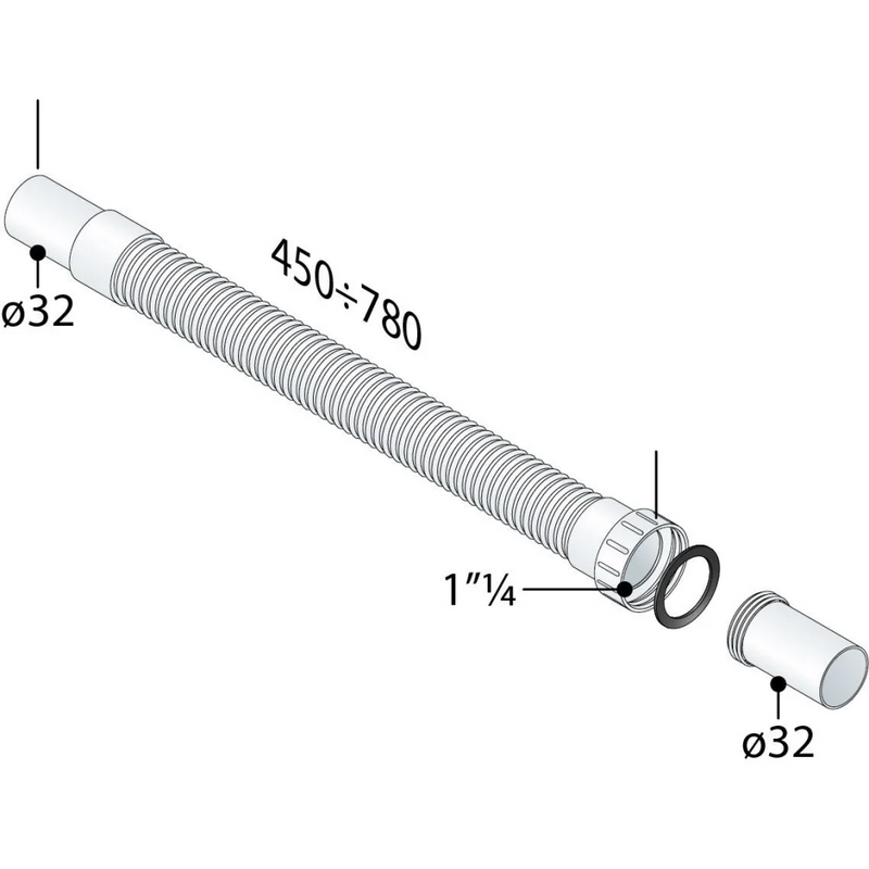 Flexibele buis Moduloflex 5/4’’x32 mm lengte 45-78 cm -