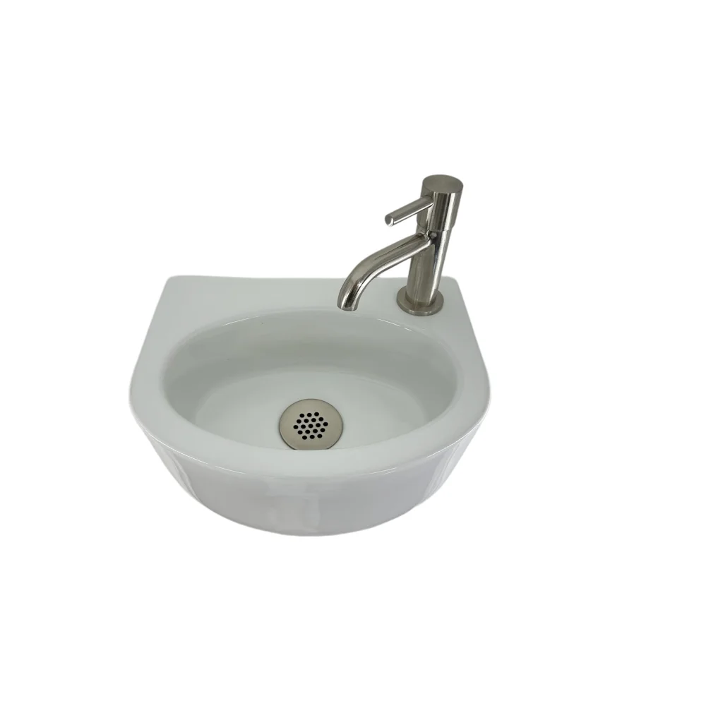 Fountain set Gustav L'aqua Ceramic with Brushed nickel tap and siphon