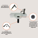 Fonteinset Julie wit L’aqua Keramisch met Gun metal kraan en