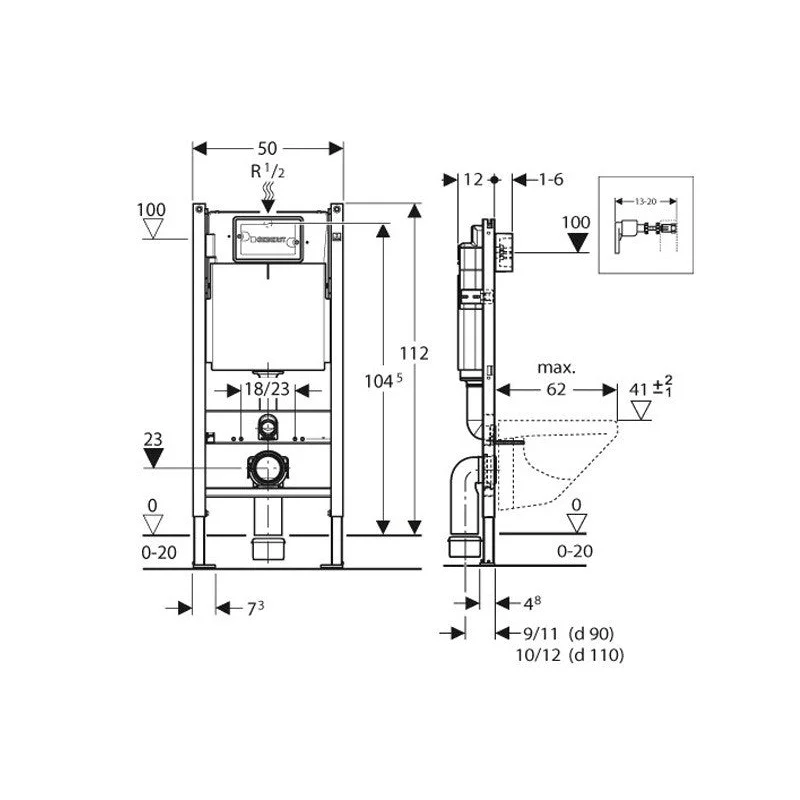 Geberit Duofix Basic UP-100 inb.reservoir - Inbouwreservoirs