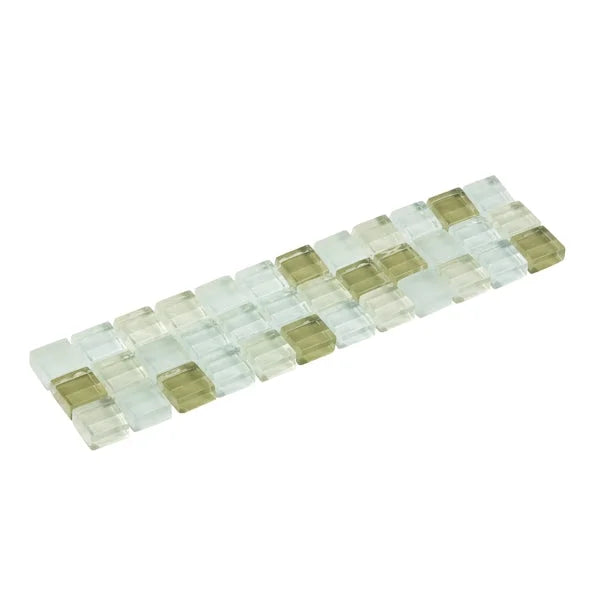 Listello Mozaiek mix groen Glas Groen-Wit 5 x 20 cm -