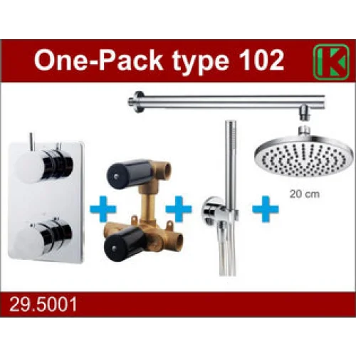 one-pack inbouwthermostaatset type 102 CHR (20cm) -