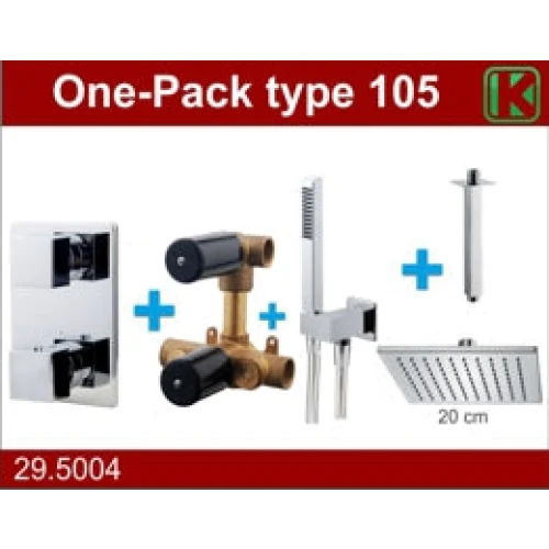 one-pack inbouwthermostaatset type 105 CHR (20cm) -