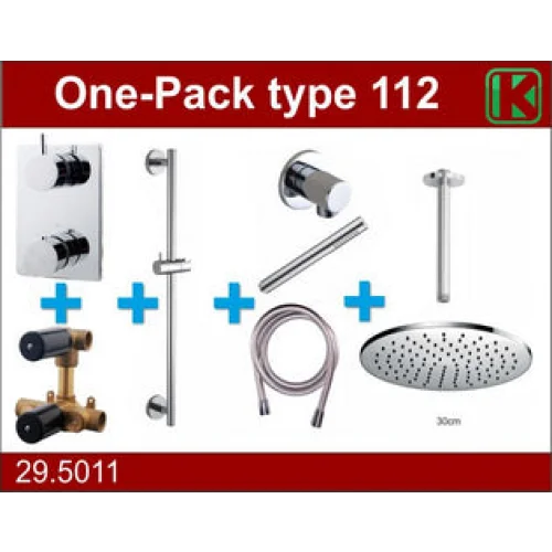 one-pack inbouwthermostaatset type 112 CHR (30cm) -