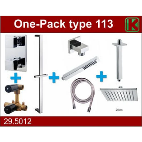 one-pack inbouwthermostaatset type 113 CHR (20cm) -