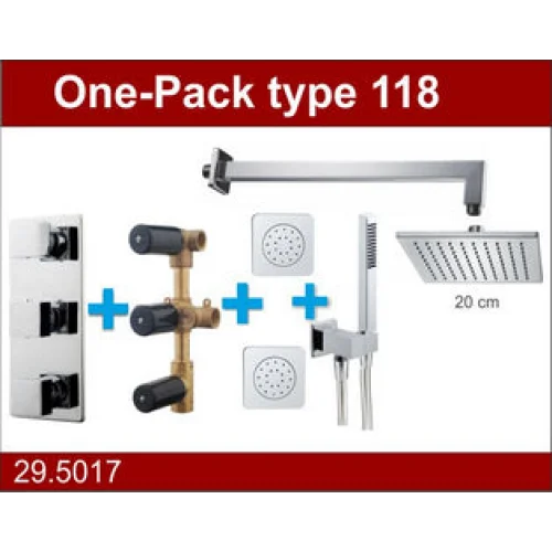 one-pack inbouwthermostaatset type 118 CHR - Douchesets