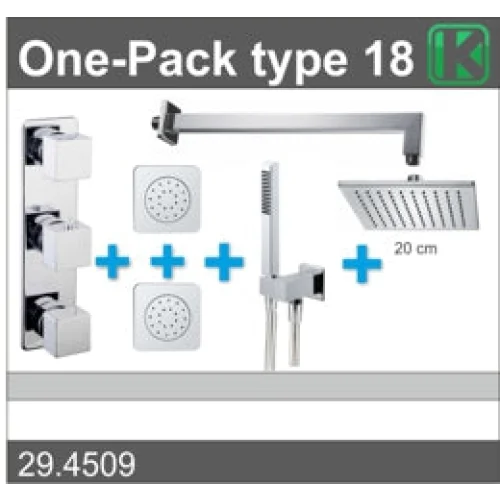 one-pack inbouwthermostaatset type 18 (20cm) - Douchesets