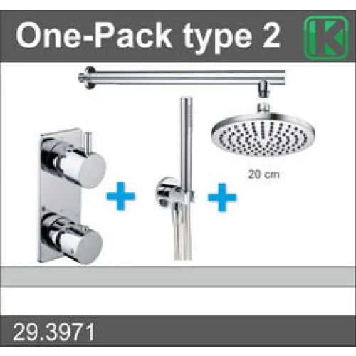 one-pack inbouwthermostaatset type 2 CHR (20cm) - Douchesets