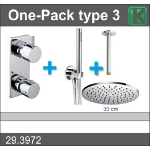 one-pack inbouwthermostaatset type 3 CHR (30cm) - Douchesets