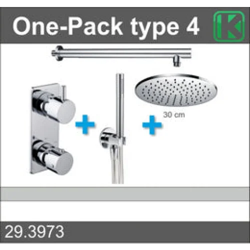 one-pack inbouwthermostaatset type 4 CHR (30cm) - Douchesets