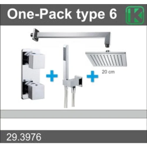 one-pack inbouwthermostaatset type 6 CHR (20cm) - Douchesets