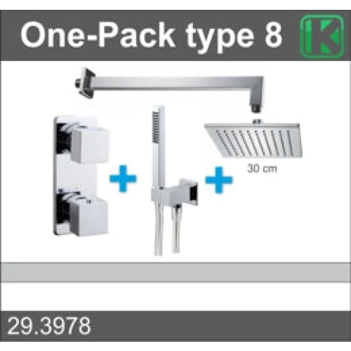 one-pack inbouwthermostaatset vierk.type 8 (30cm) -