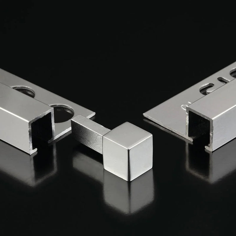 Profiel Hoekstuk aluminium zwart 10 mm 2 stuks - Tegelstrips