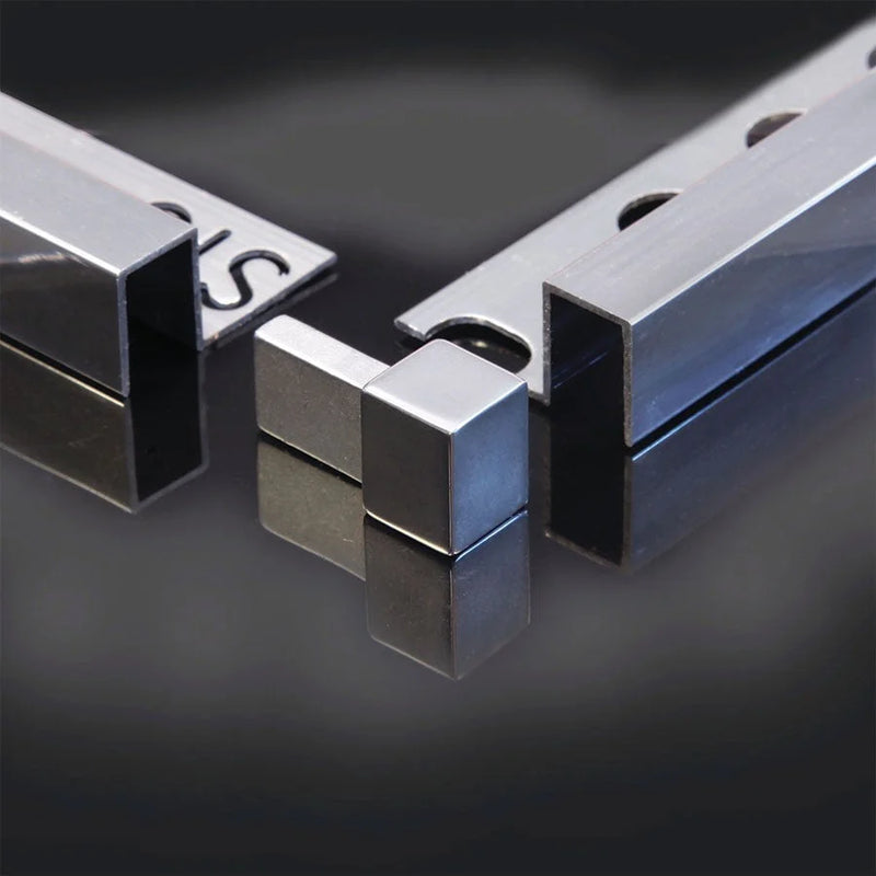Profiel Hoekstuk aluminium Zwart 10 mm 2 stuks - Tegelstrips