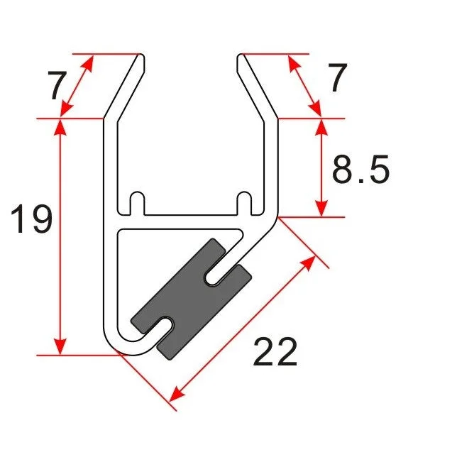 Set magneetstrip modulair 8-10 mm