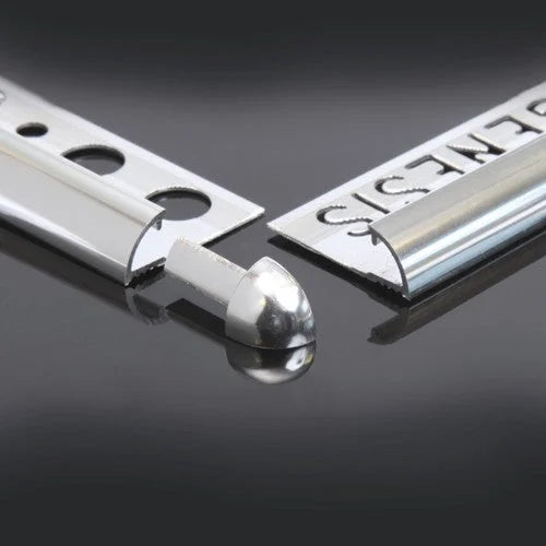 Tegelstrip 3w-hoekje aluminium rond witt 8mm - Tegelstrips