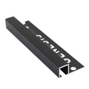 Tegelstrip aluminium zwart brush vierkant 10mm 2,5mtr -