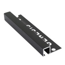 Tegelstrip aluminium zwart brush vierkant 12 mm 2,5mtr -